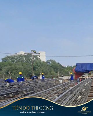 Công tác gia công lồng thép tại công trường Vũng Tàu