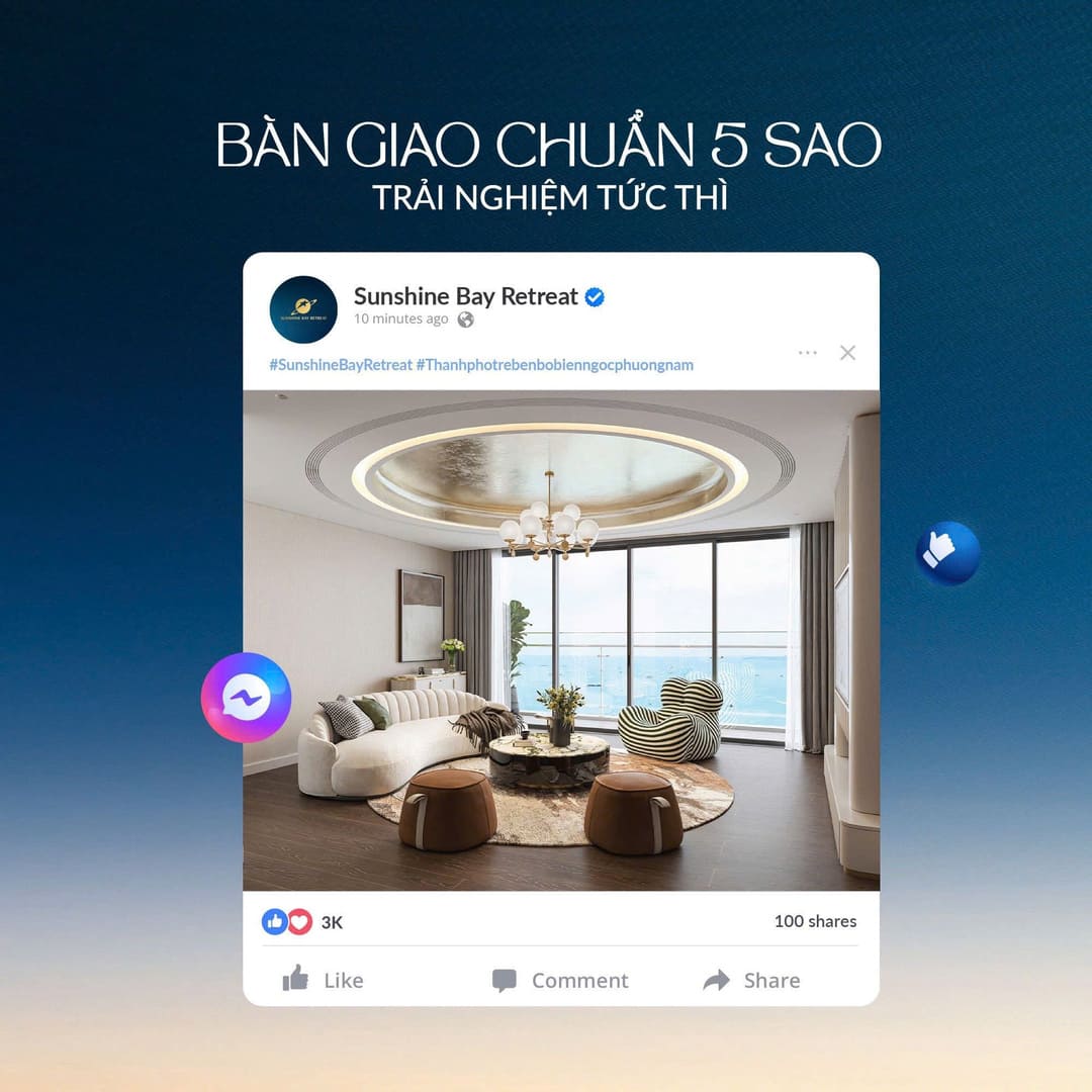 Không gian căn hộ hoàn thiện với tiêu chuẩn bàn giao nội thất 5 sao cao cấp