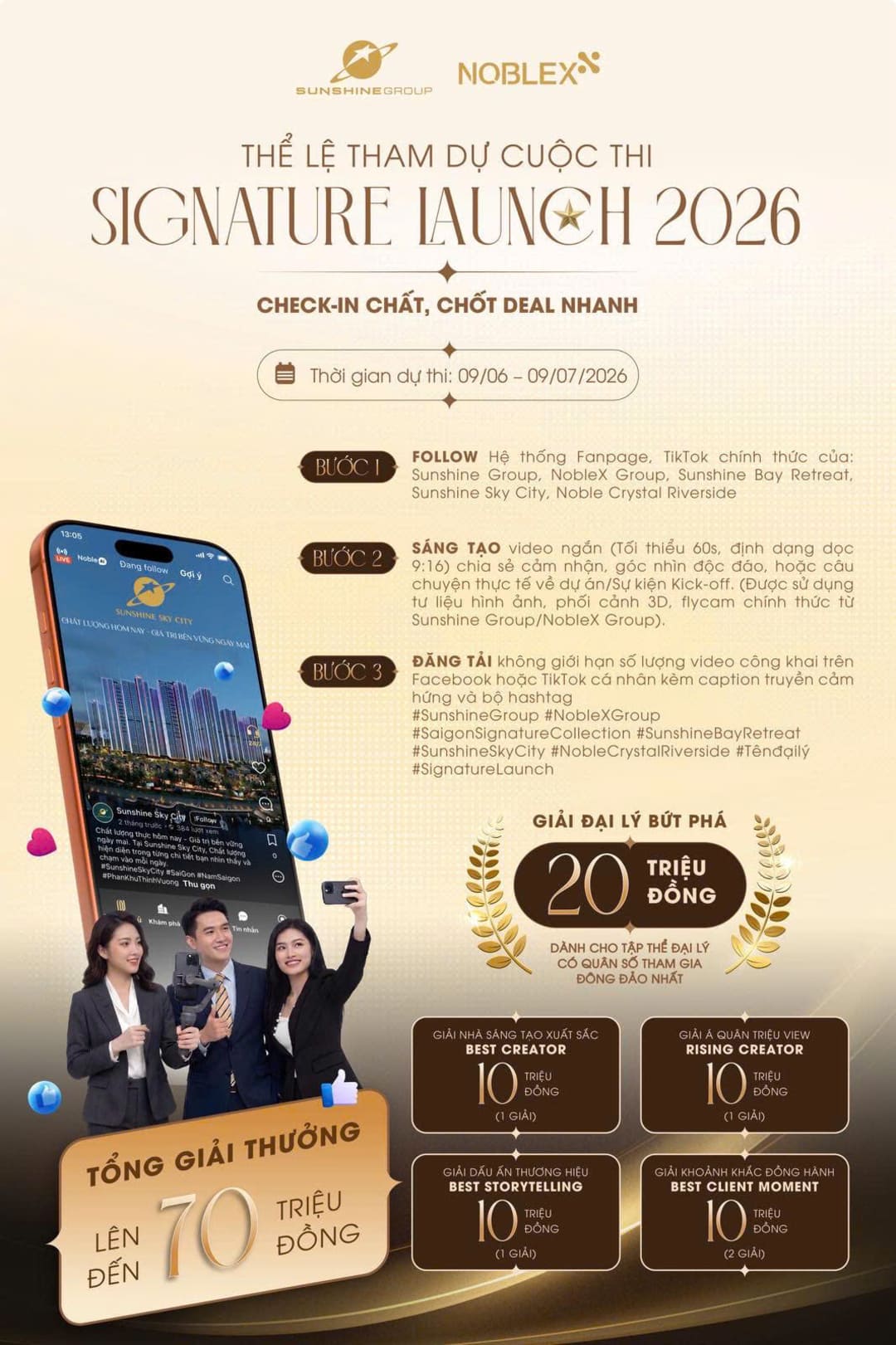 Sơ đồ chi tiết hướng dẫn các bước tham gia cuộc thi sáng tạo nội dung Signature Launch 2026