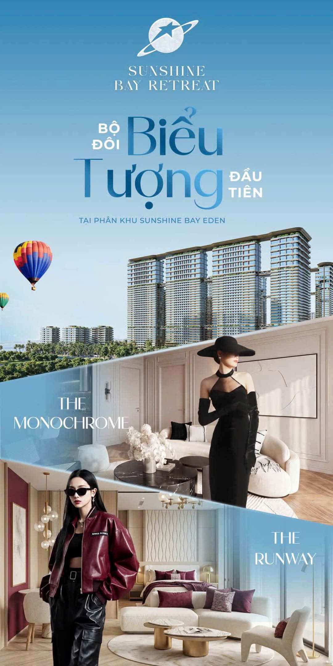 Phối cảnh bộ đôi tòa tháp biểu tượng kiến trúc đối lập tại phân khu Sunshine Bay Eden