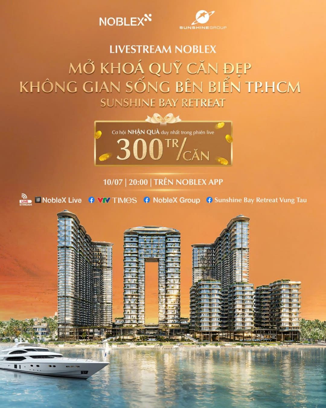 Sự kiện livestream mở khóa quỹ căn đẹp dự án Sunshine Bay Retreat phối hợp cùng NobleX
