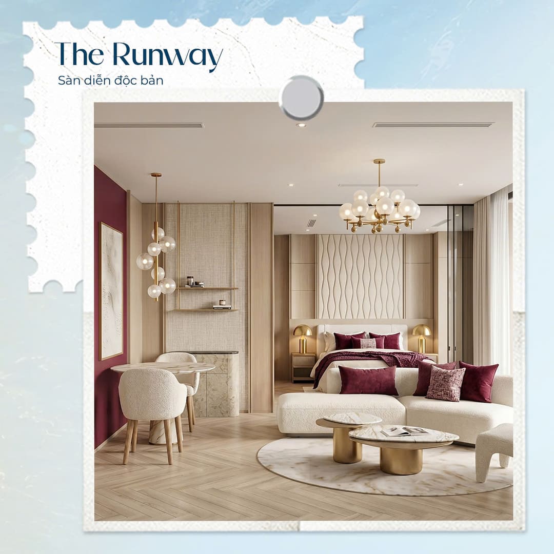 Không gian thiết kế nội thất phong cách The Runway sành điệu tại tòa Eden 1 dự án Sunshine Bay Retreat