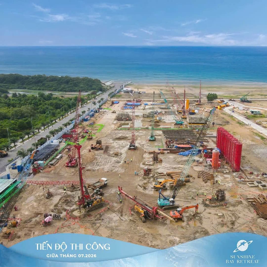 Thi công hệ thống tường vây và tường dẫn tại phân khu Sunshine Bay Eden