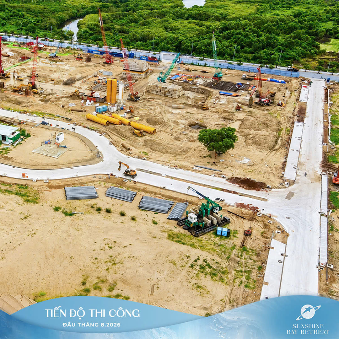 Thi công móng cọc phân khu Sunshine Bay Eden tháng 8/2026